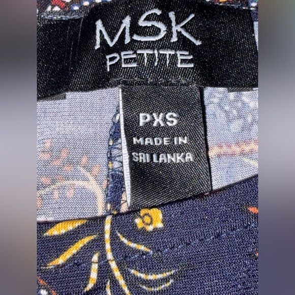 MSK Navy Floral Print A-Line Dress - Picture 3 of 5